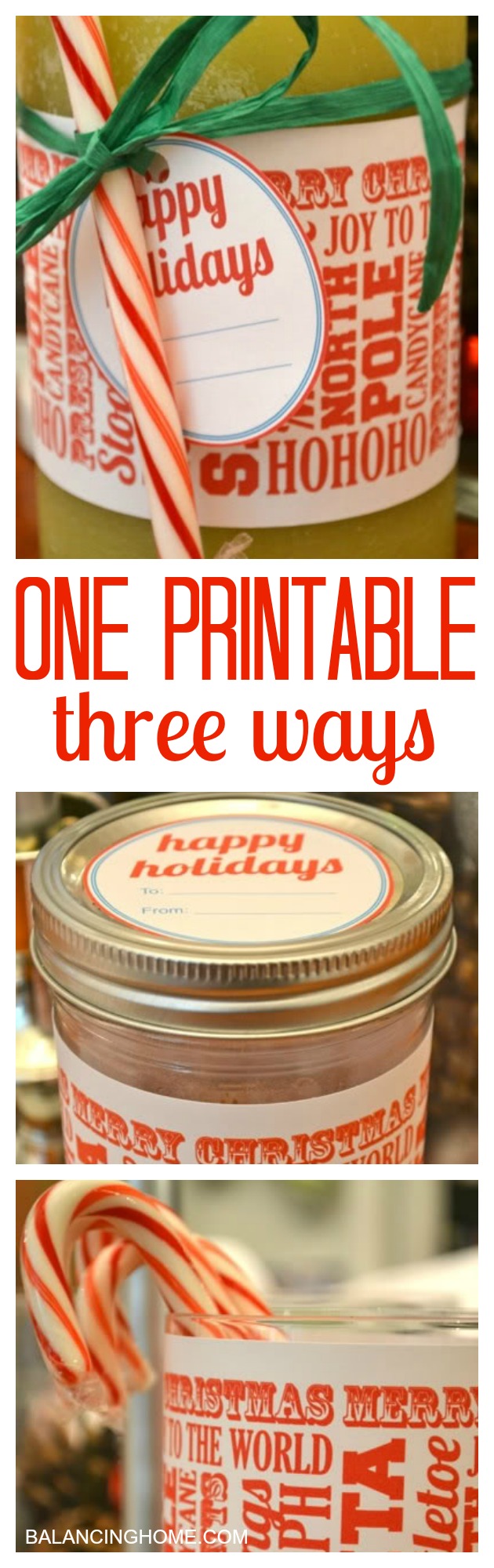 A fun wrapper and gift tag. So many fun ways to use it! Perfect for mason jar gifts, wrapping up candles or decorating.