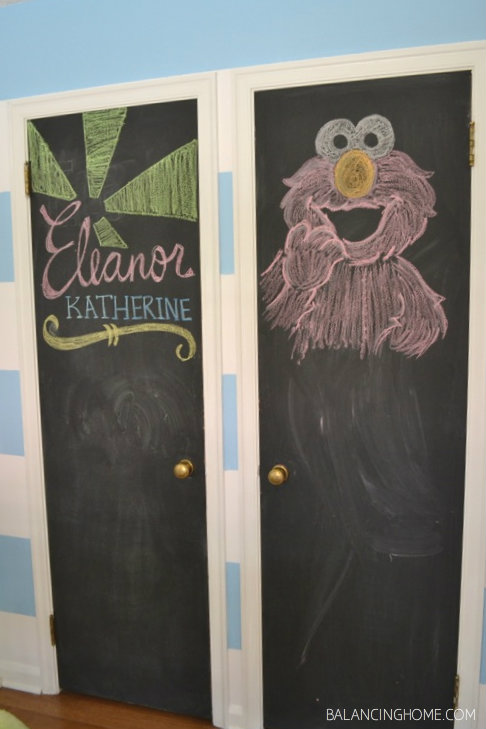 chalkboard closet doors