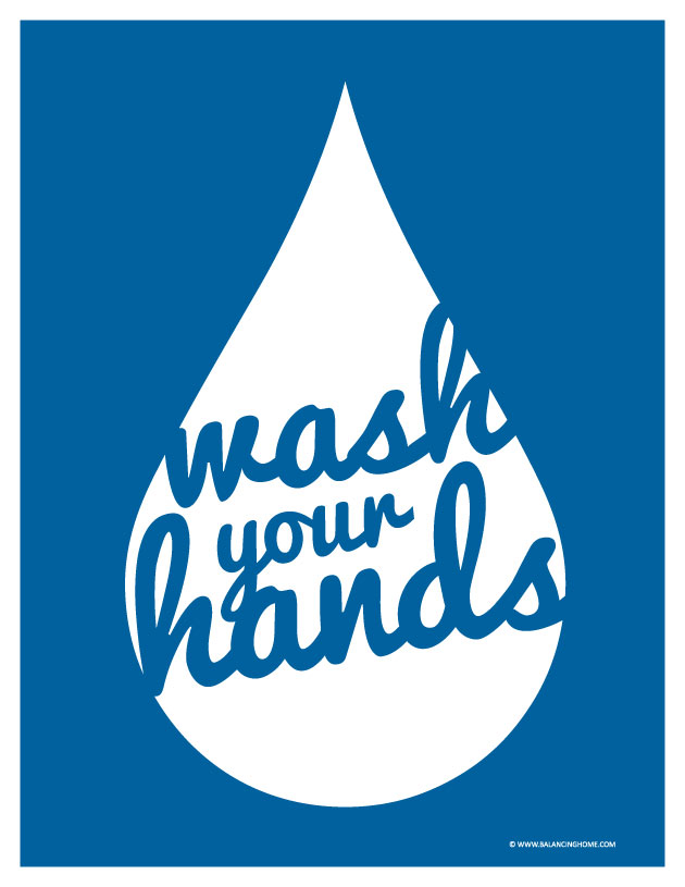 Wash Your Hands Printable. Perfect art for bathroom!